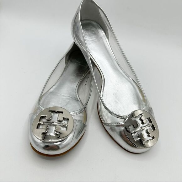 Tory Burch Shoes - Tory Burch Reva Audrey‎ Silver & Clear Ballet Flat Sz 6.5